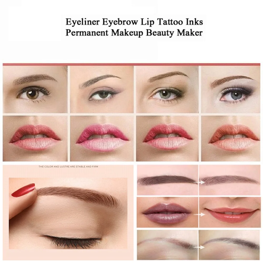 Профессиональная пигментная паста micro-blade для постоянного макияжа Косметические чернила для татуировки для бровей/губ микро-Тату Пигмент Цвет