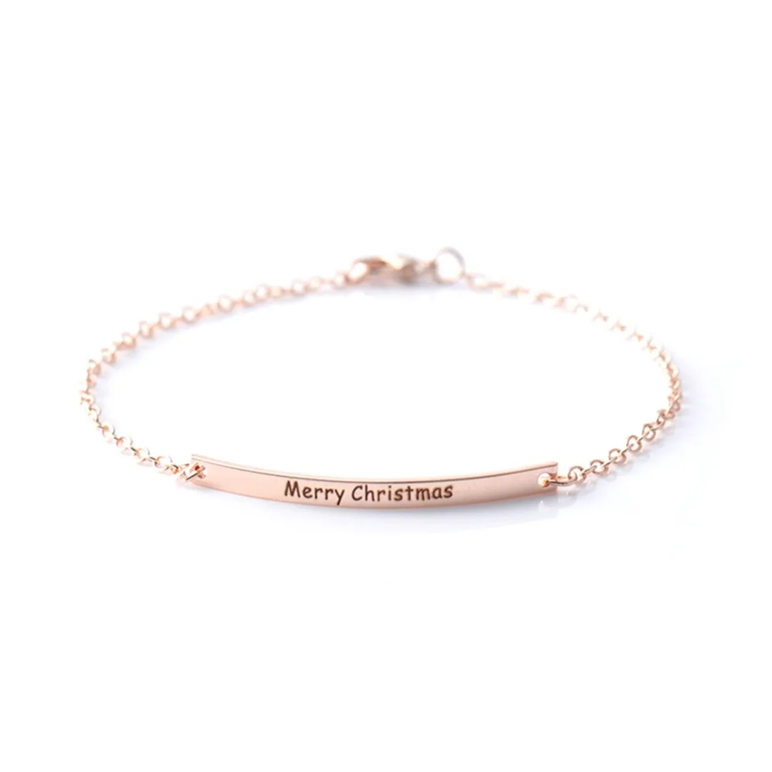 Charms Unisex Personalized Custom Engraved Metal Bracelet Romantic Elegant Popular Trendy Bangle Shellhard Jewelry Birthday Gift