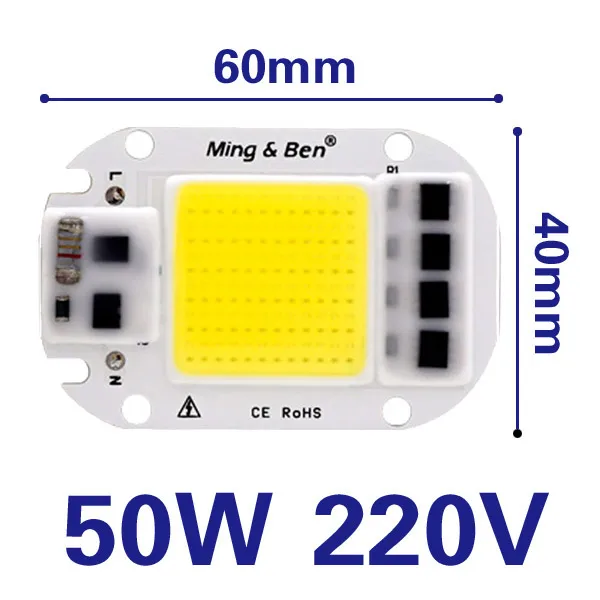 5 шт. светодиодный COB бисер Smart IC не нужен драйвер 50 Вт 30 Вт 20 Вт AC 220 В 110 В вход Высокий люмен светодиодный чип для DIY светодиодный прожектор - Испускаемый цвет: 50W 230V 5pcs