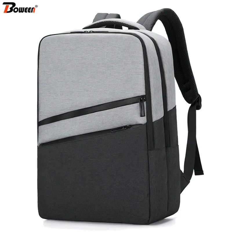 

Large Capacity gray Oxford Backpack with Usb Charging Waterproof Laptop Bagpack Men Student Man Backpack High Quality Big 2019