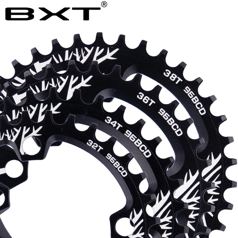 BXT دراجة الساعد 96BCD الأسود 32 T/34 T/36 T/38 T MTB الدراجة Chainwheel دائرة جولة شكل واحد لوحة crankset لوحة دراجة أجزاء