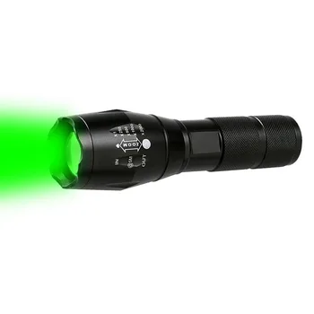 

Green Light Tactical LED Flashlight Zoomable Torch Camping Hunting Light 5-mode AAA 18650 Flashlight Torchlight Green LED Lamp