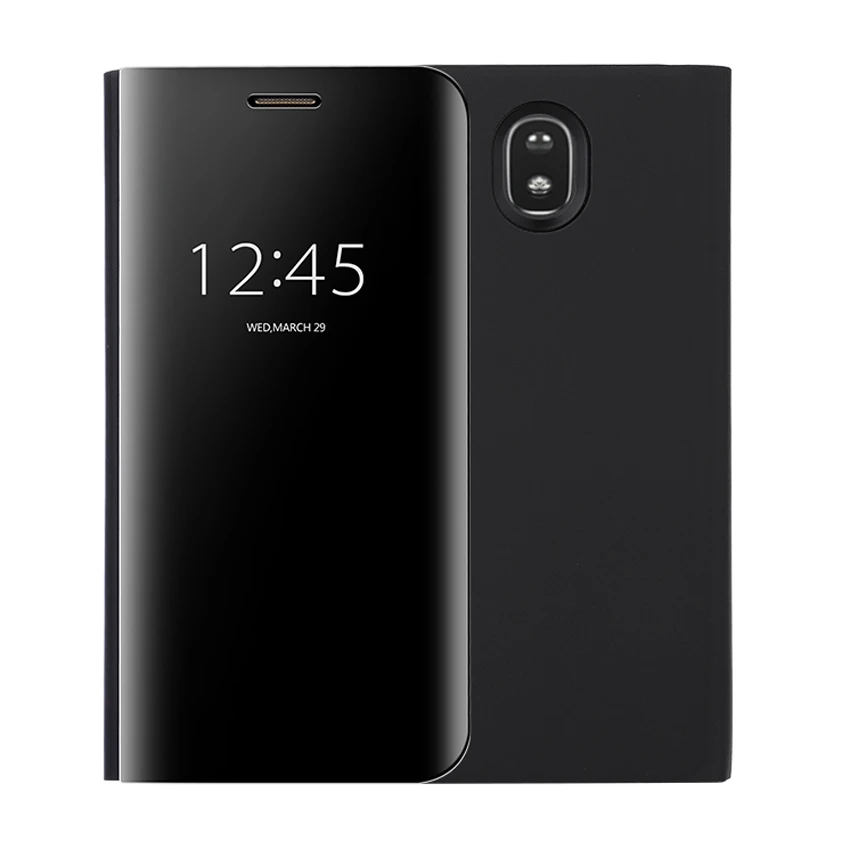 Flip Mirror Phone Case For Samsung Galaxy J7 EU J5 J3 Pro J 5 7 3 SM J730F J530F J330F SM-J330F SM-J530F SM-J730F Cover - Цвет: Black