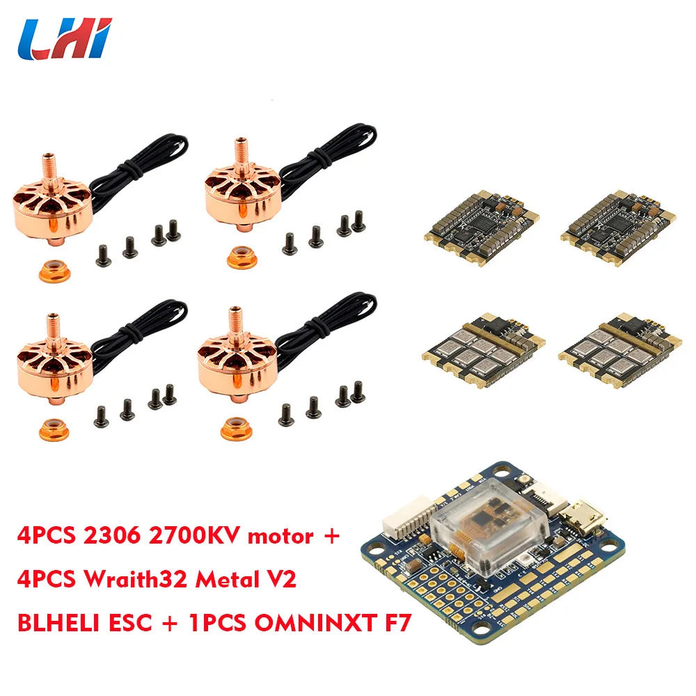 

OMNINXT F7 flight controller drone kit AIRBOT 2306 2700KV Brushless Motor Wraith32 Metal V2 - 32bit BLHELI ESC for QAV FPV frame