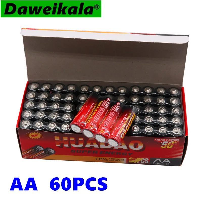 Daweikala 60 шт. щелочные сухие батареи AA 1 5 В для камеры калькулятора будильника мыши