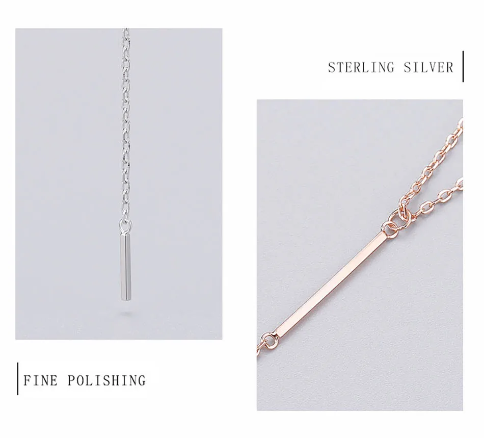 2Y Lariat Necklace Extension Chain For Women Bar Pendant