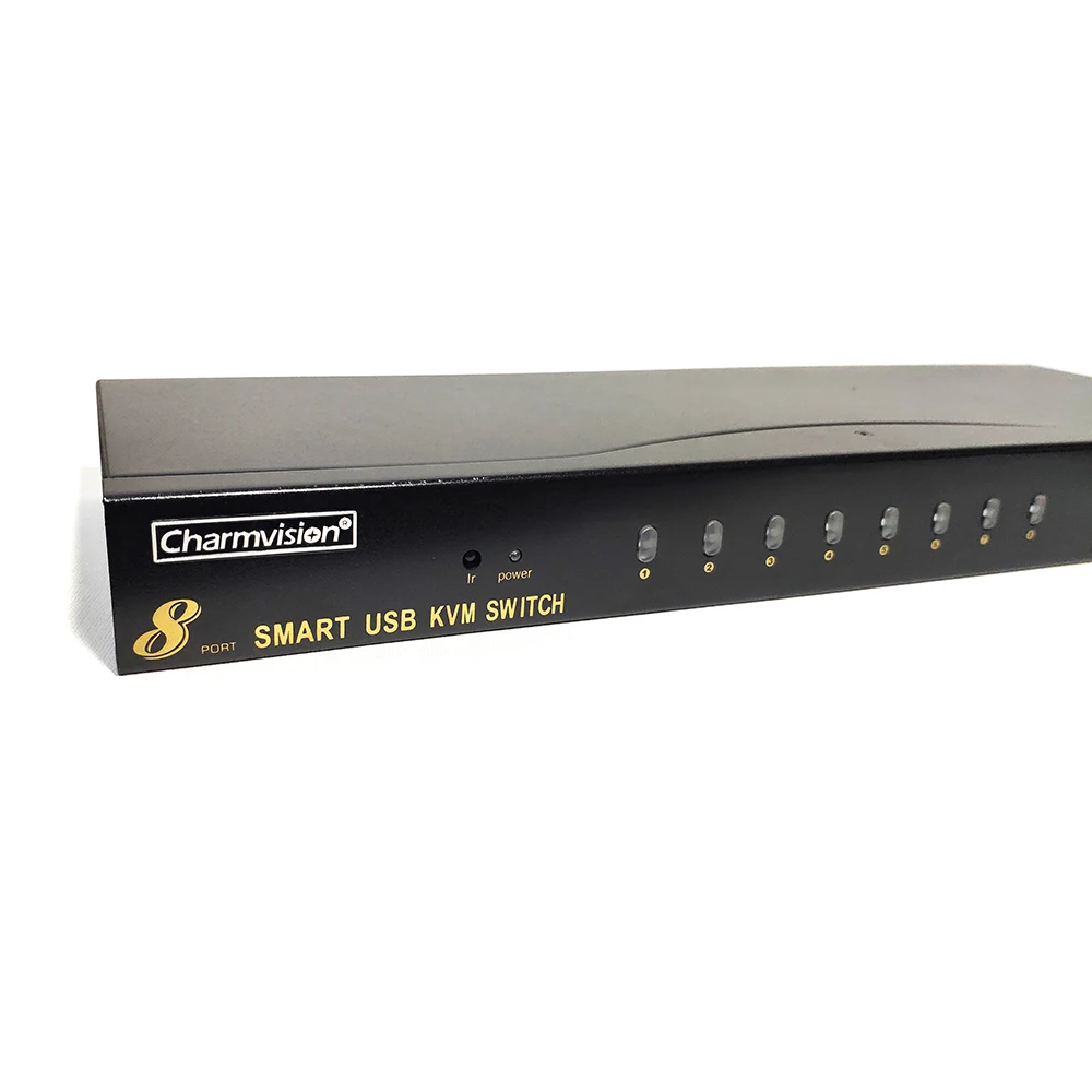 Charmvision UK801R 8 портов KVM коммутатор USB Компьютерный коммутатор rack установленный 4 USB 2,0 одновременно пульт дистанционного управления 8 шт