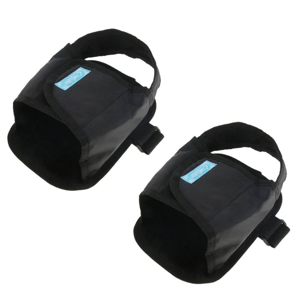 2pcs Fixed Adhesive Straps Wheelchair Pedal Wrap Toe Clip Belt Footrest Cushion Cover Feet Anti Slip Protection Black