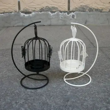 

Fashion Creative Butterfly Pattern Birdcage Iron Candlestick Hanging Candle Holder Home Decoration Sconce Candle Lantern