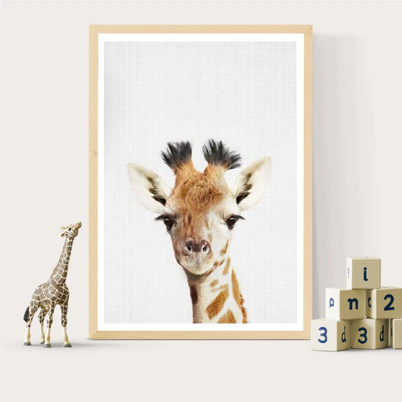 Safari Giraffe Canvas Prints Painting Baby Room Decor