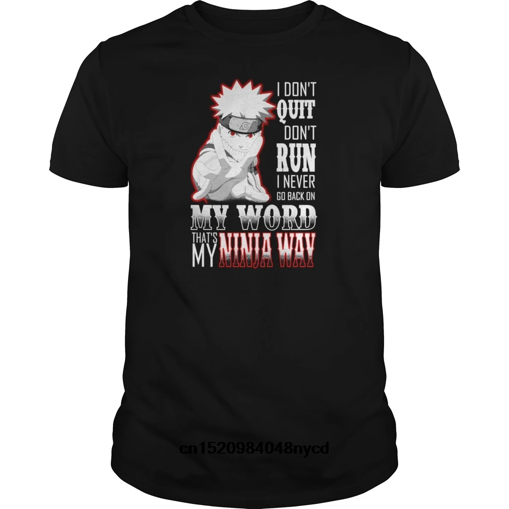 Gildan funny t shirts Naruto Ninja way - I never go back on my world 2018 Fashion tshirt men t-shirt | Мужская одежда