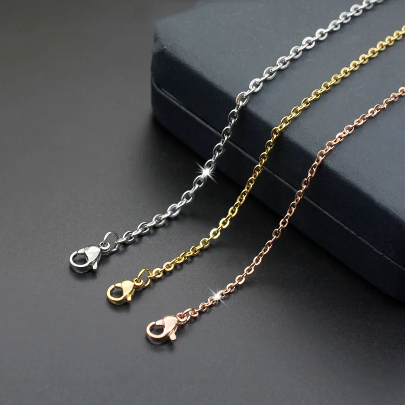 

Rose Gold Silver Color 1.5MM 2mm 2.5mm Stainless Steel O Shape Chain Necklace 18-24 Inche Gift Jewelry Woman Fit Choker Pendant