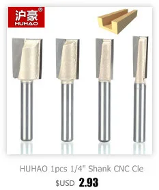 HUHAO 1pc 3.175mm Two Flutes Straight router bits for wood CNC Straight Engraving Cutters Carbide Endmills Cutting Milling Tools