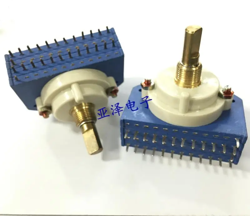 

2PCS/LOT Taiwan vertical rotary band switch double layer 2 knife, 12 shift switch, rotary switch shaft length 20MM