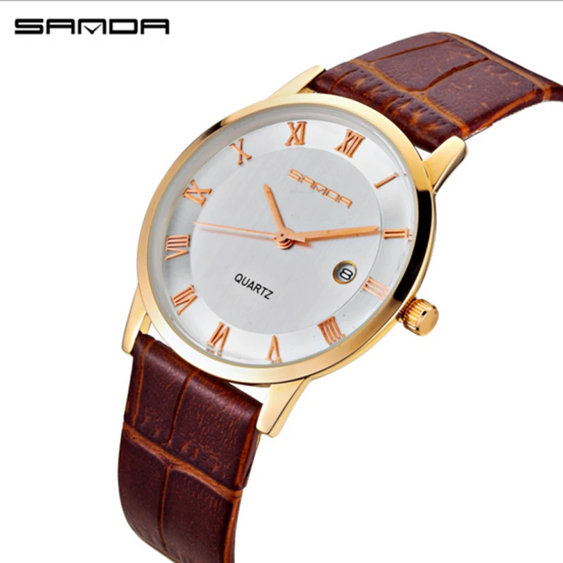 

Hot 2017 Known Brands sanda men's leather belts Waterproof Wrist watch sport men G style fashion women dress ladies watch silver