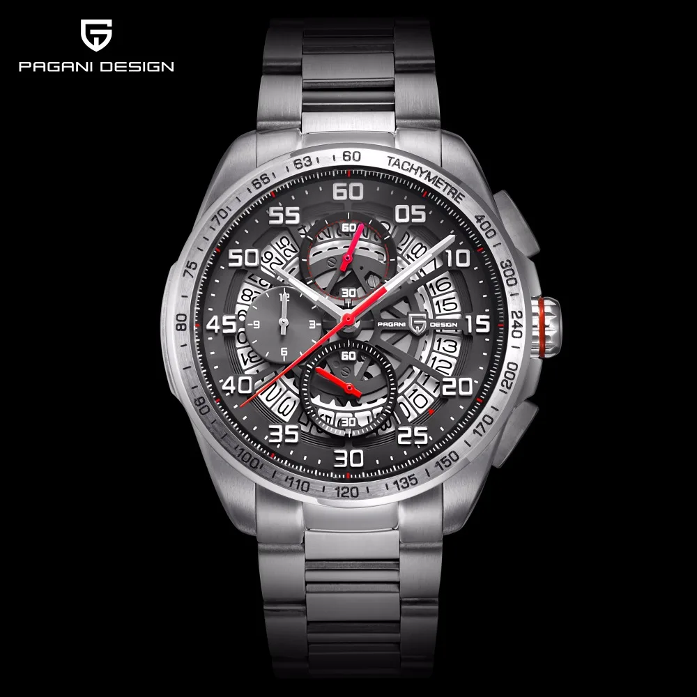 2019 PAGANI DESIGN Top Brand Luxury Skeleton Watch Men Stainless Steel