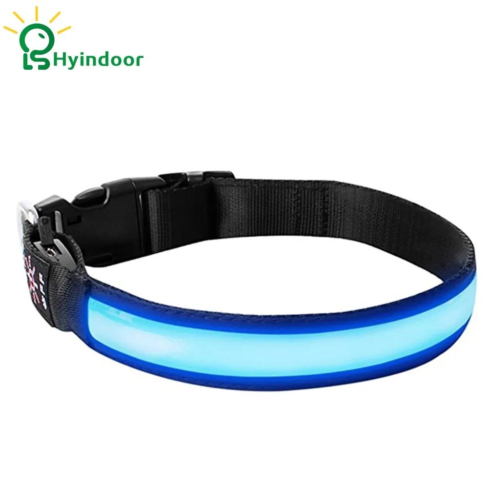 LED Tube Dog Collar USB Rechargeable Glowing Pet Collars Rechargeable