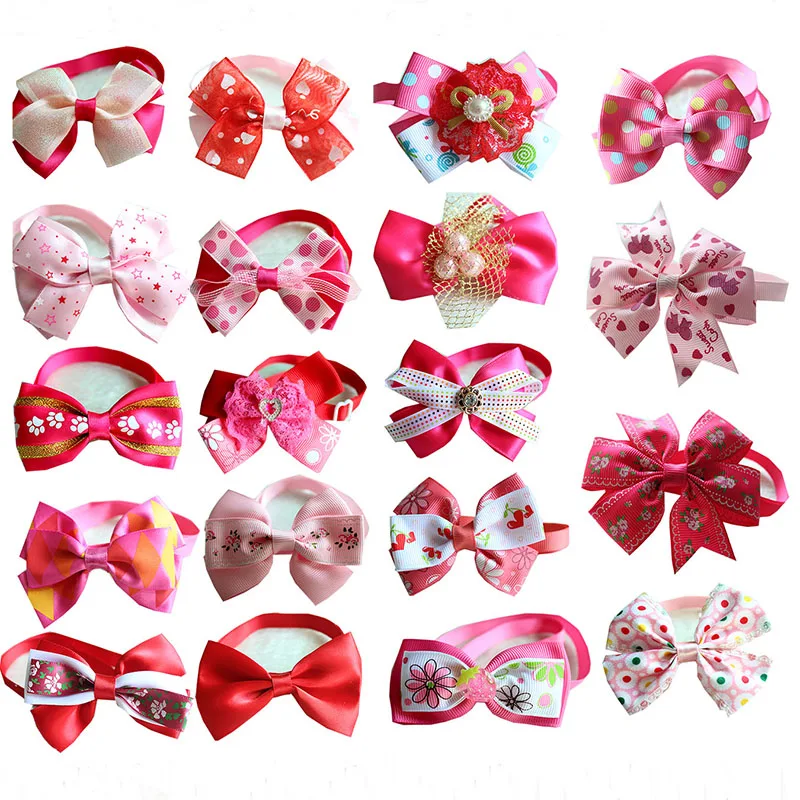 

60/120PCS Pet Puppy Dog Cat Girls Bow ties Adjustable Dog Bowties Dog Grooming Accessories Pet Supplies