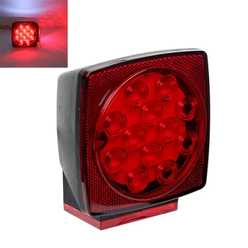 

12LEDs Car Rear Warning Light Tail Lamp Round Licence Plate Lamp Car-styling Light Source LED Number Plate Light for Auto Truck