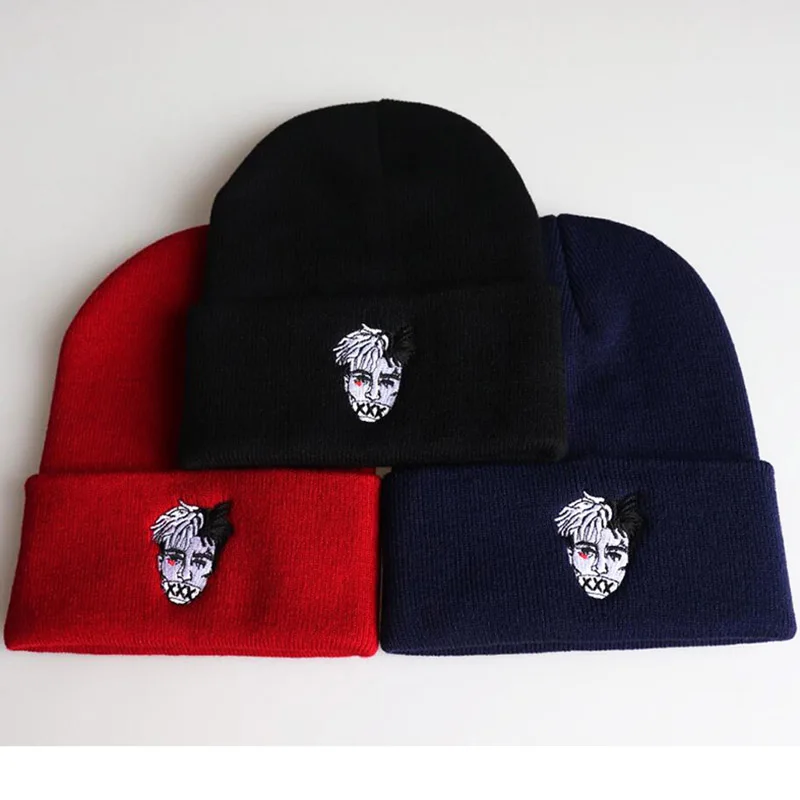 

Embroidery Rapper Xxxtentacion Knitting Hat Kids Babies Knited Cap Winter Warm Hats Boys Girls Hip Hop Men Beanie Hats Gifts