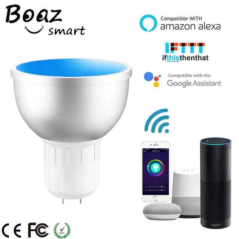 Boaz EC умная Wifi лампа прожектор GU5.3 Светодиодная Smartlife пульт дистанционного