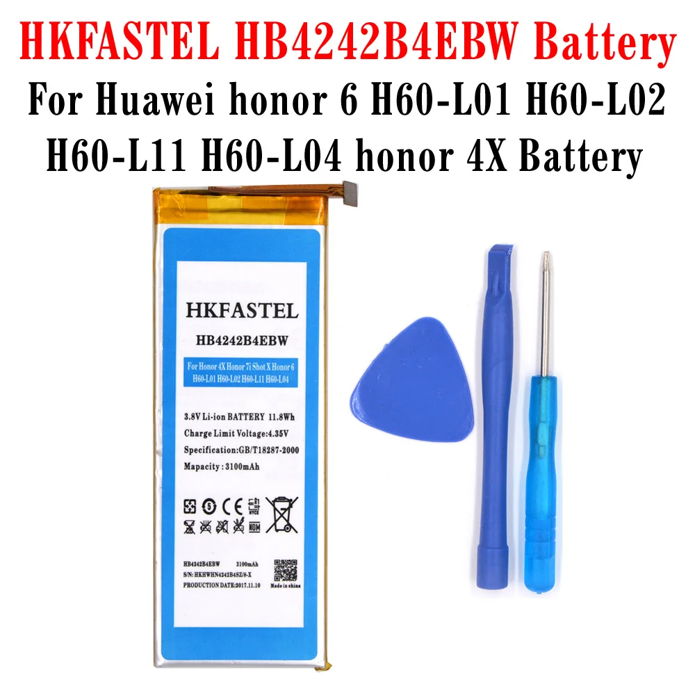 HKFASTEL HB4242B4EBW Аккумулятор для Huawei honor 6 искусственных задних планшетов 4X новые