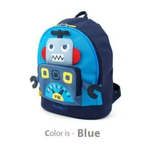 South Korea Winghouse Anti-lost Package Kids Backpacks Portfolio School Bag Cartoon Flybot Series LED BackPack For Children Boy - Цвет: Синий