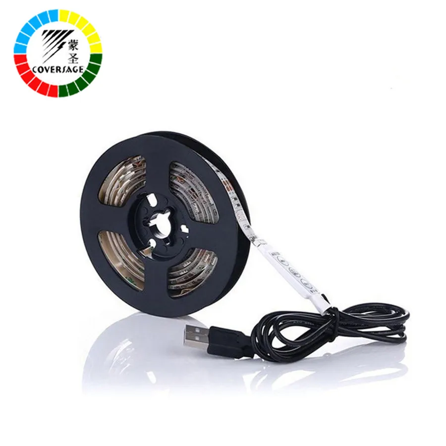 

Coversage USB 5050 Led Strip DC 5V 30Leds/M TV Background RGB Waterproof Flexible Light Home Decoration Lamp Flat Screen LCD