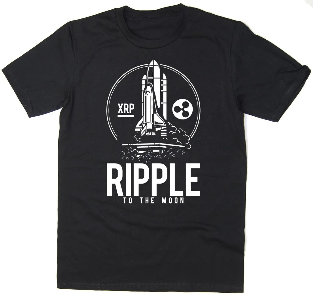 Новая модная футболка с графическим надписью Ripple To The Moon T-Shirt-BTC XRP-Bitcoin Crypto T Shirt