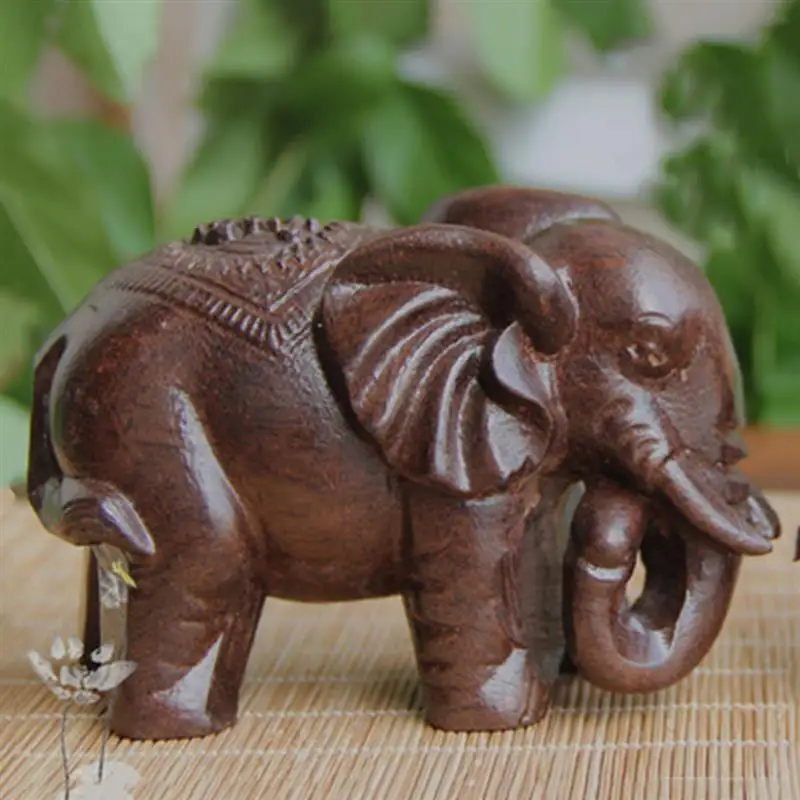 

Agalloch Hand Carving Wood Carving Crafts Wooden Elephant Animal Ornaments Statue Desk Ornaments