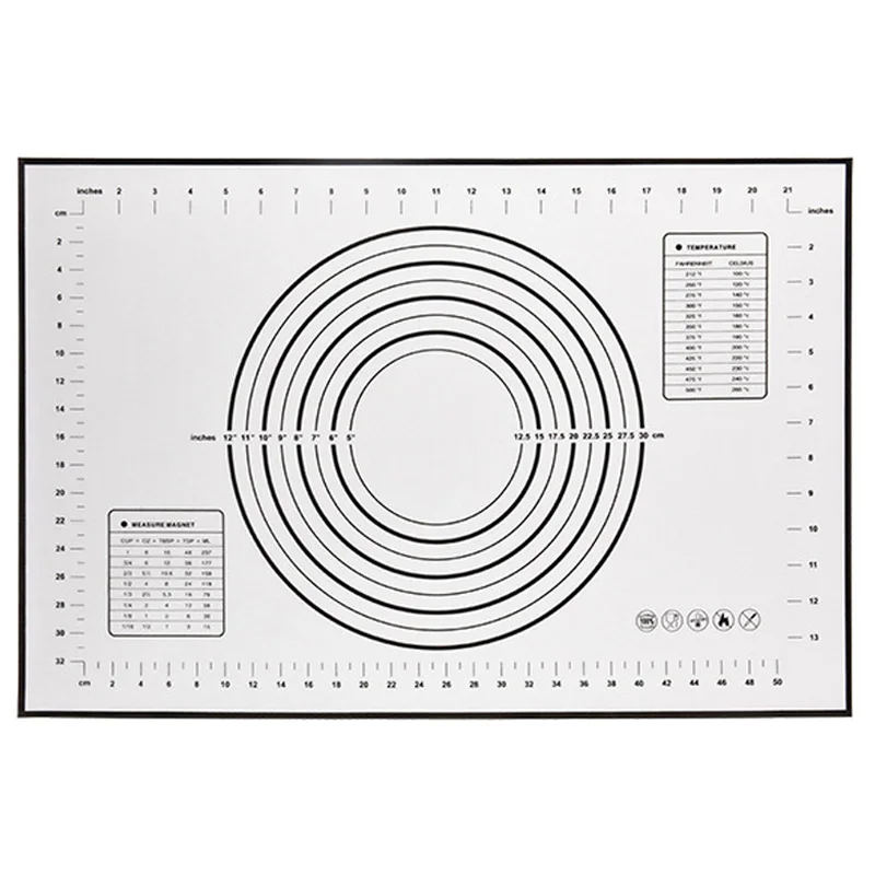 40*60 см силиконовый коврик для духовки Макарон силиконовый коврик для выпечки шкала прокатный антипригарный тестомес коврик Кондитерские инструменты - Цвет: Черный