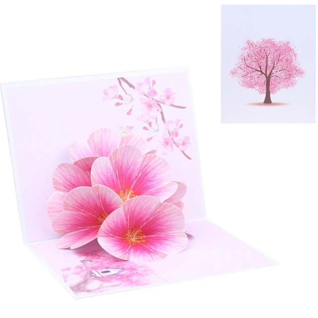 peach blossom flower greeting cards handmade birthday wedding wedding invitations letter