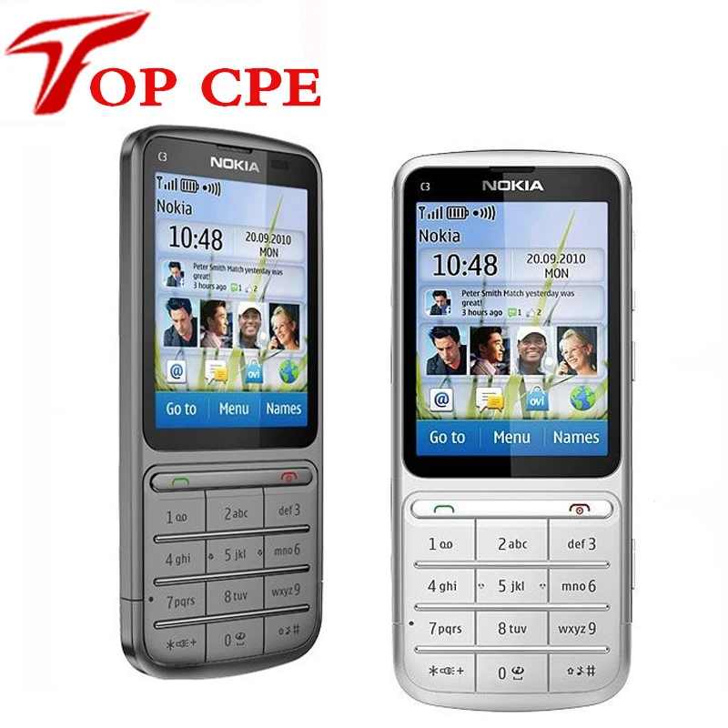 Refurbished NOKIA C3 01 Unlocked 3G GSM WIFI Bluetooth JAVA 5MP Camera C3 01 Mobile Phone
