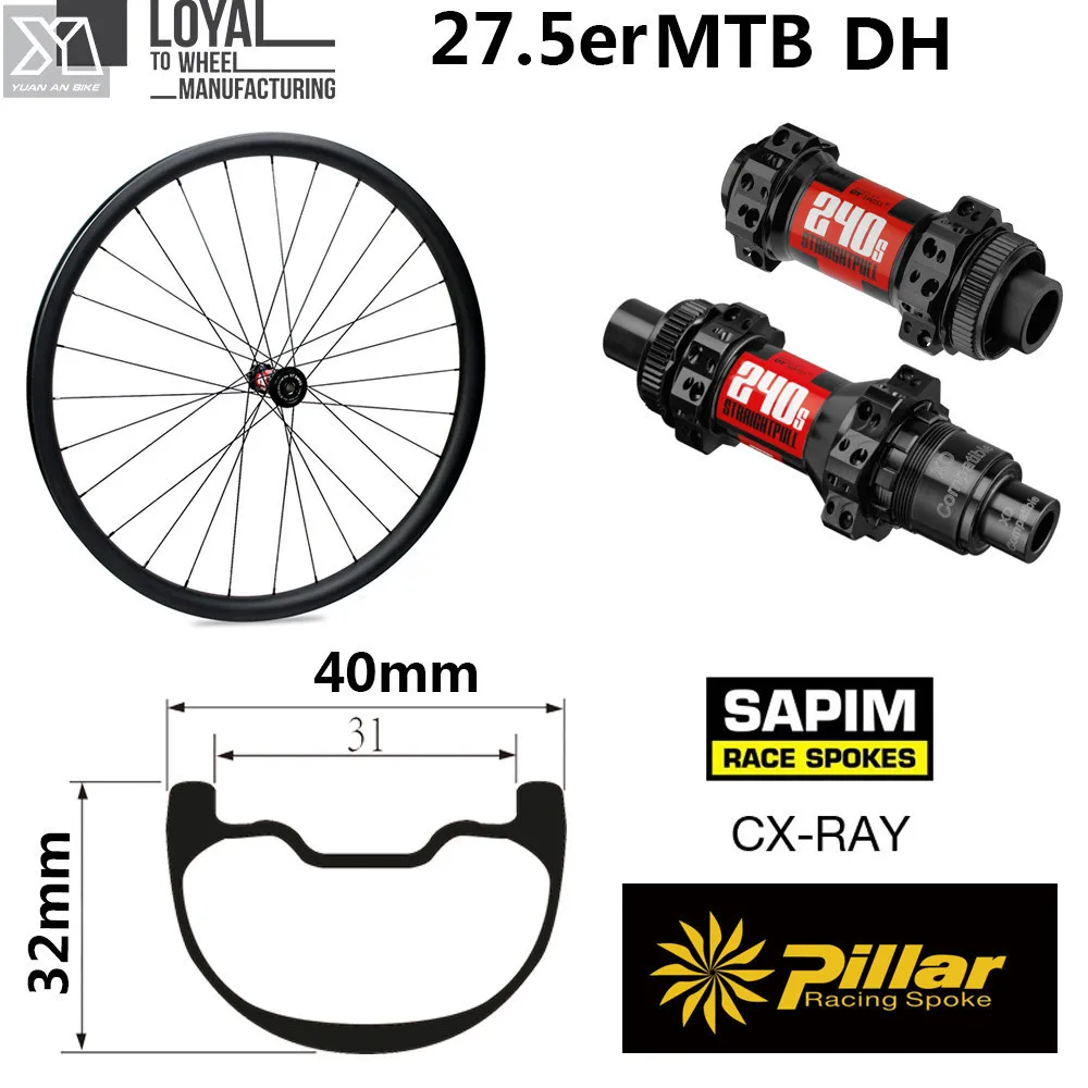DT Swiss 240 Series 27 5 er Plus горный велосипед Колеса 650b MTB из углеродного волокна 40 мм более