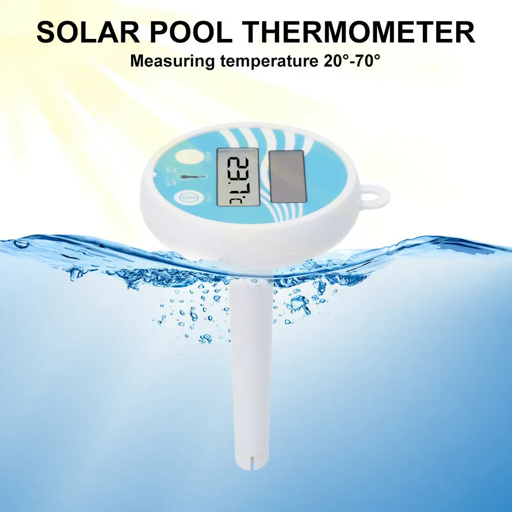 

Newly Solar Powered Digital Thermometer Swimming Floating Pool Accurate Water Temperature Gauge FMS19