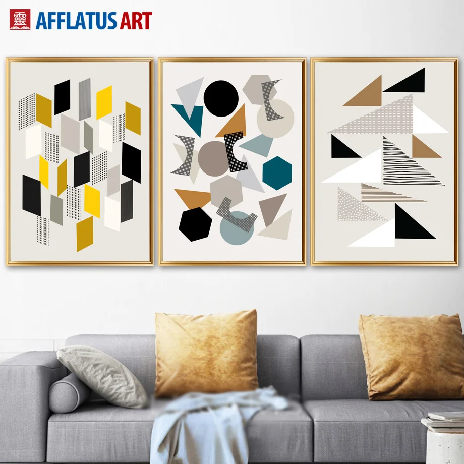 

Colorful Geometric Nordic Posters And Prints Wall Art Canvas Painting Abstract Art Print Wall Pictures For Living Room Decor