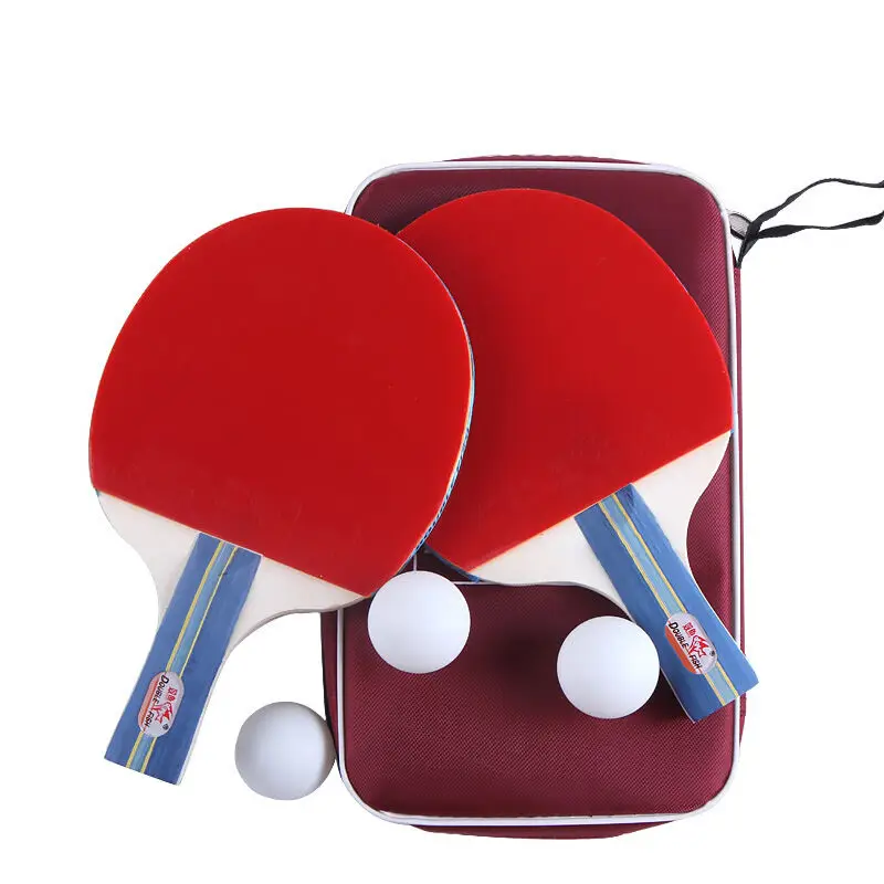 أفضل بائع 2 قطع مزدوجة الأسماك 236A تنس طاولة مضرب مضرب تنس طاولة مجداف بينغبونغ بات سريع هجوم حلقة مع 3 كرات
