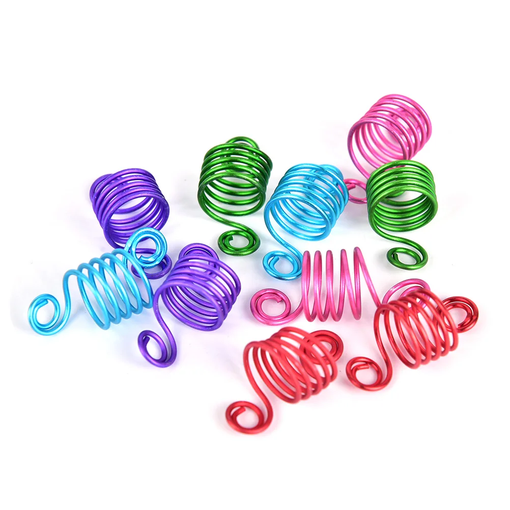 10pcs/lot Fashion Aluminum Hair Braid Dreadlock Beads Cuffs Clips Braid Spiral For Braid Hair Extension Accessories