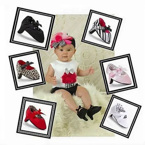 Baby Shoes Soft Sole Shoes Newborn Baby Girl Princess High Heels Soft Sole Shoes First Walkers Toddler Kids Infantil Bow Leopard Anti-Slip Shoes Mocassins