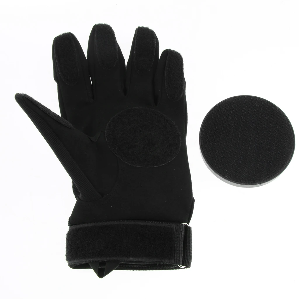 Skateboard Longboard Slide Gloves Full Finger with Pucks Standard Size for Downhill & Freeride Full Finger Skateboard Gloves