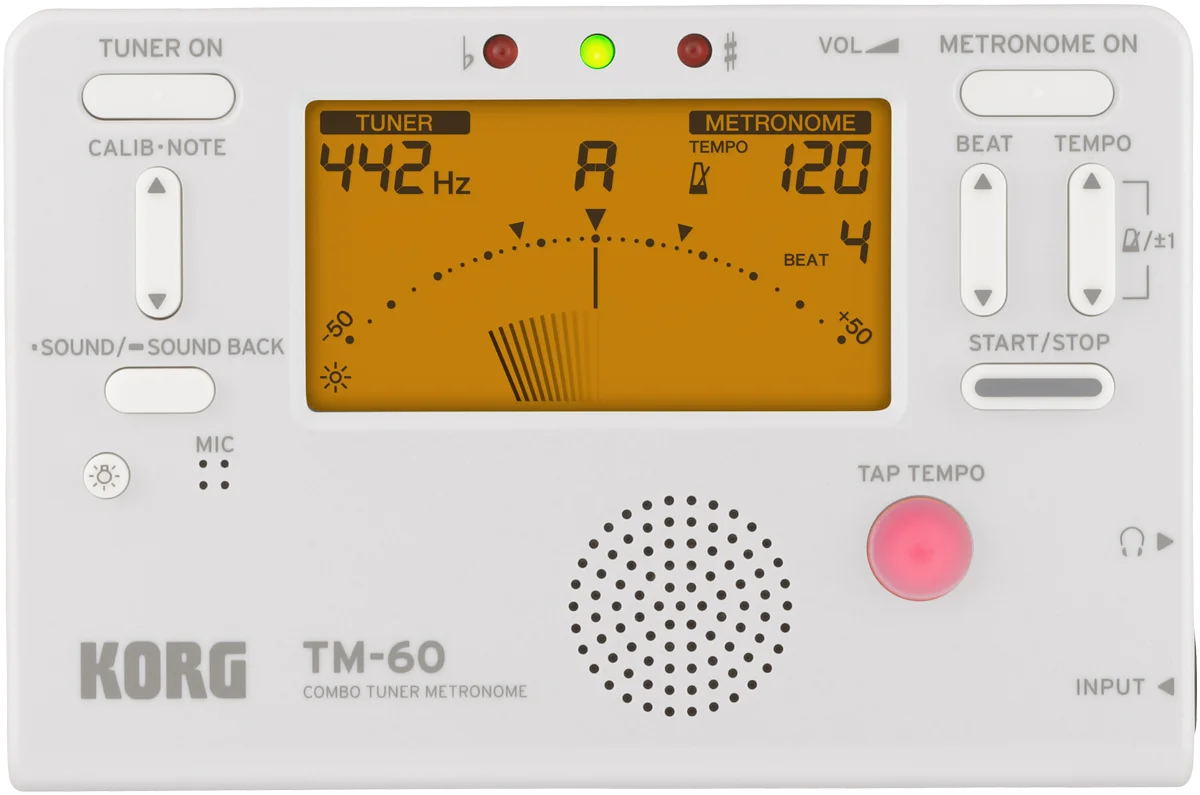 Korg TM-50 TM-60-тюнер/Метроном Черный и белый используется для духовых, гитарных, гавайских и фортепианных клавишных инструментов - Цвет: TM60 White