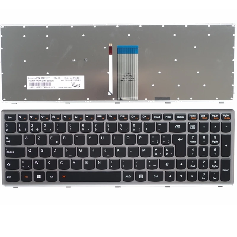 New Keyboard FOR Lenovo U510 U510 IFI z710 BE laptop keyboard Black key silver frame with