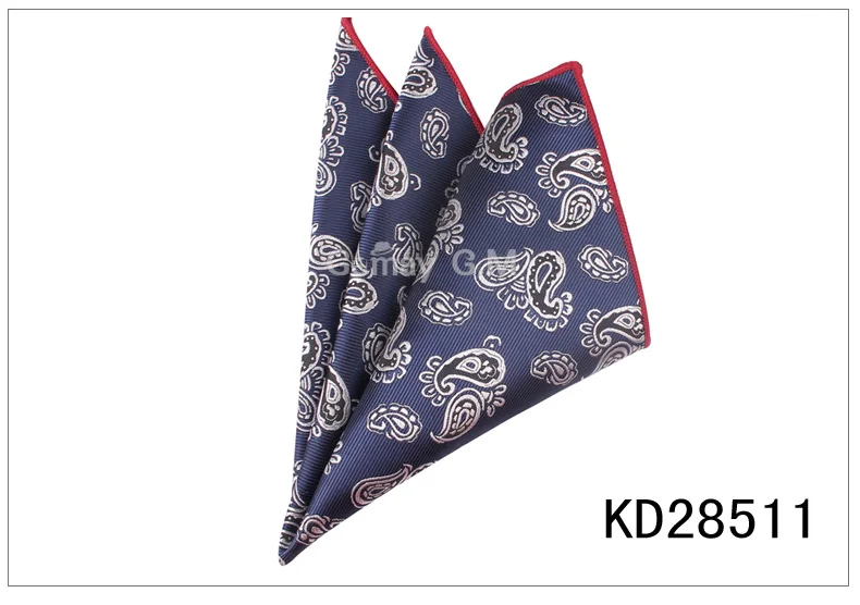 KD28511 Мужские карманные квадратные костюмы, носовые платки для мужчин с цветочным рисунком, мужские носовые платки, повседневный костюм, квадратные носовые платки, полотенца для мужчин, вечерние, 25 см x 25 см - Цвет: KD28511