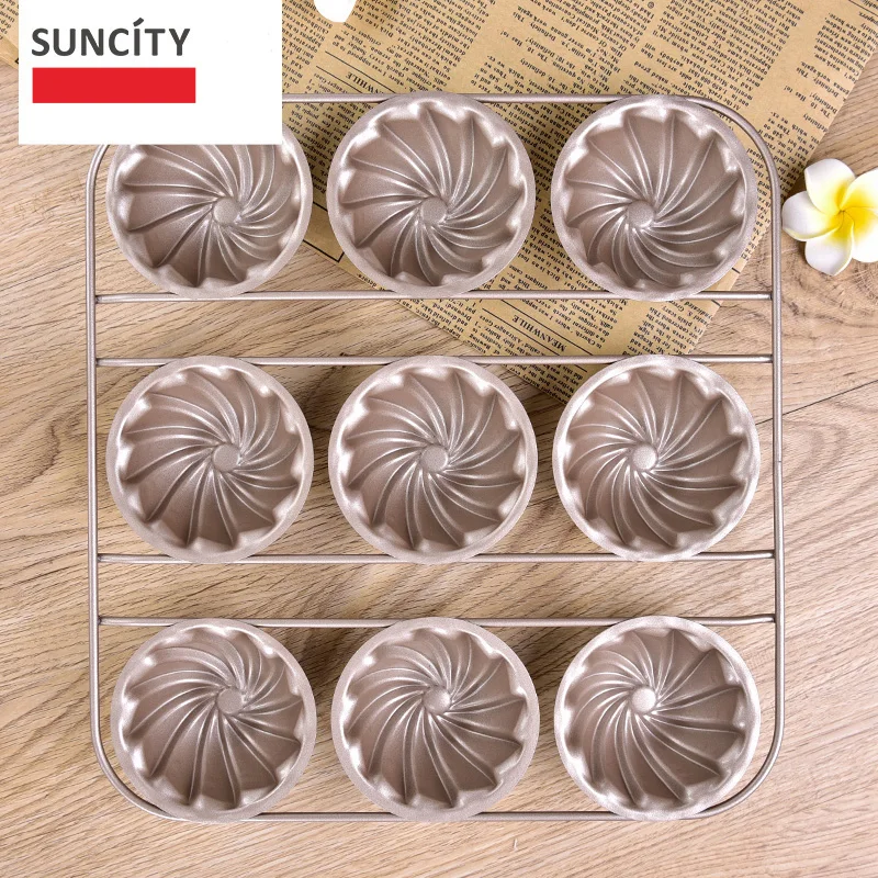 

9 Cups Tart Pan Metal Nonstick Flower Shape Muffin Cupcake Pan Tray Tin 3D Baking Cake Pudding Pan DIY Cooking Tools bm-049