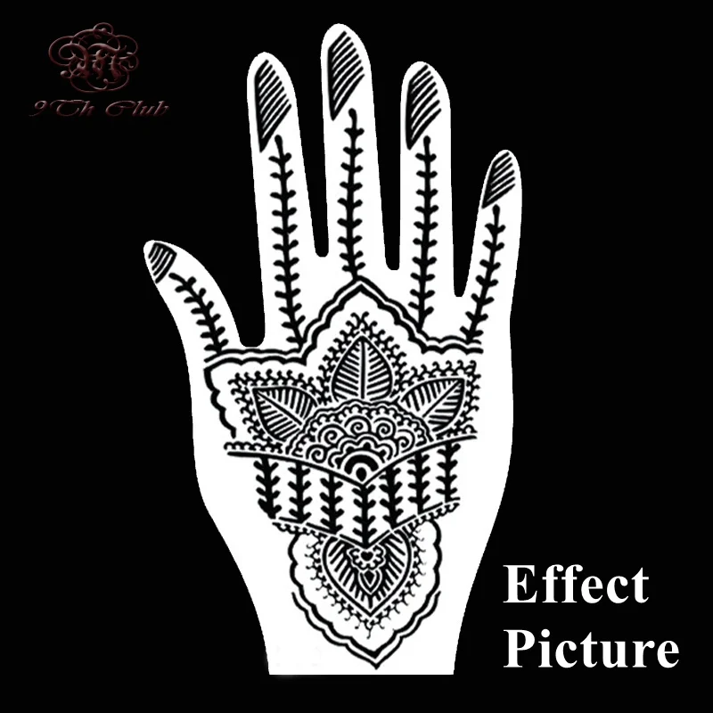 2 пары индийских трафаретов хны для тату Цветочная ручная мехня Аэрограф Для