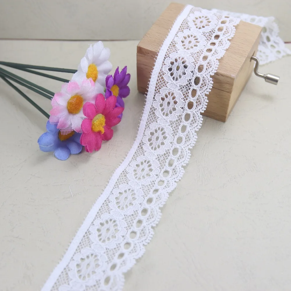 

4 yard/lot white Elastic Stretch Lace trim sewing 37mm garment/clothes accesories headband making