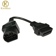 KWOKKER OBD 2 Cable for Mazda 17 Pin OBD2 OBD II Cable to 16 Pin Connector Adapter Male Cord Diagnostic Tools Extension Cable
