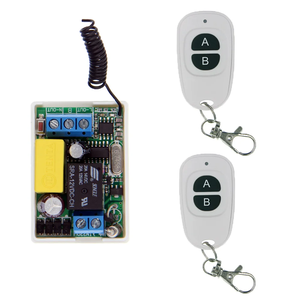 Mini Size 220V 1CH 1CH 10A Wireless Remote Control Switch Relay System 315 433 92 MHZ