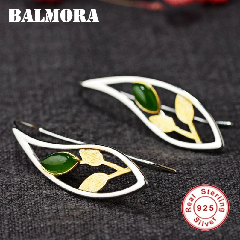 BALMORA 925 Sterling Silver Leaf Earrings for Women Lady Party Gift Brincos Delicate Earrings Fashion Jewelry Aretes SY31655 BALMORA 925 Sterling Silver Leaf Earrings for Women Lady Party Gift Brincos Delicate Earrings Fashion Jewelry Aretes SY31655