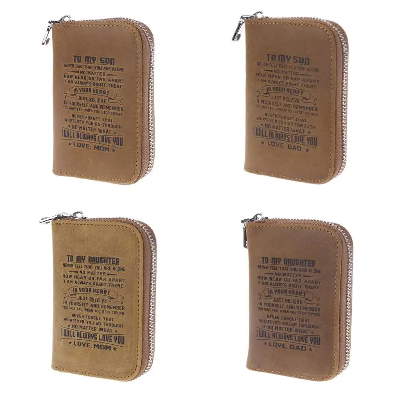 

Genuine Leather Wallet Credit Card Holder RFID Blocking Zipper Pocket Purse Case